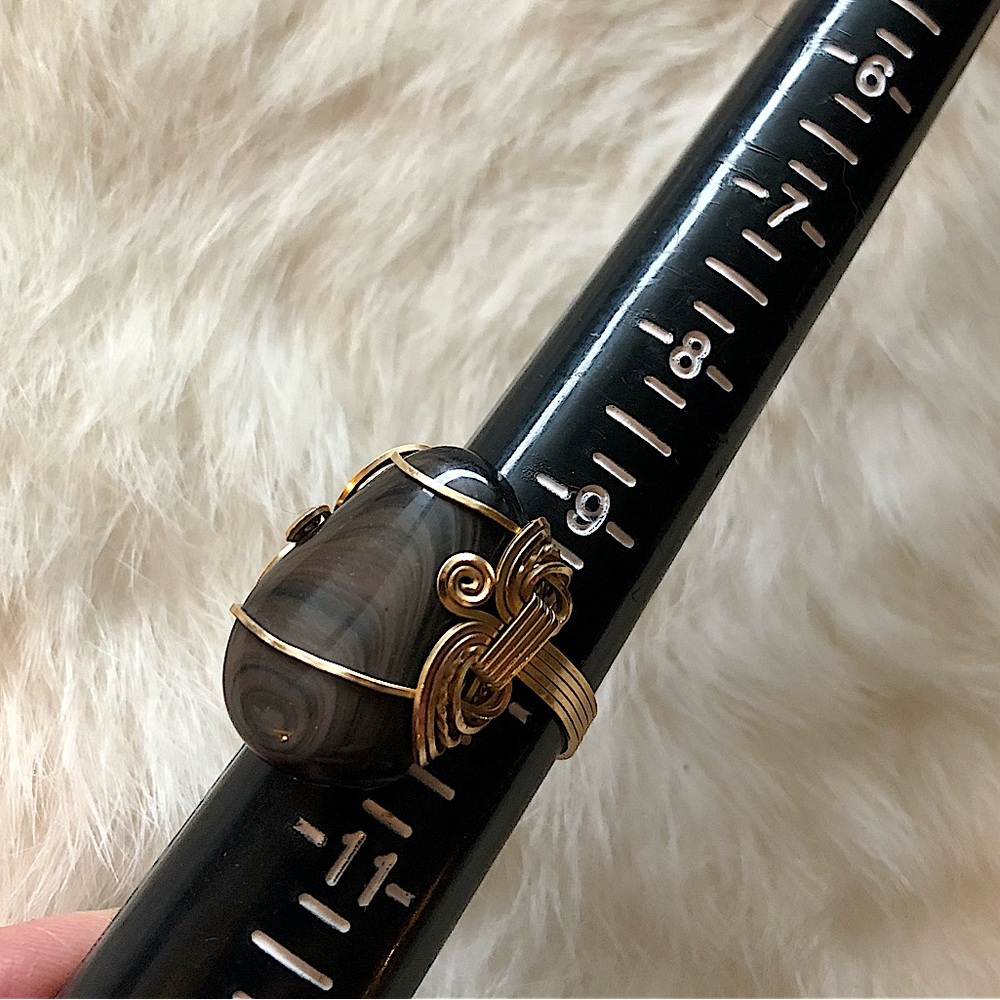 Black Jasper Ring 14kt - Picture 4 of 12